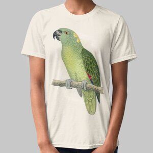 Yellow-Naped Parrot Vintage Print Short Sleeve Graphic Tee T-shirt S M L XL